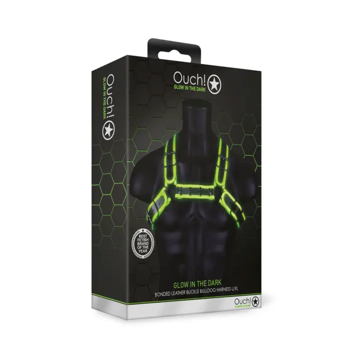 Ouch! Glow in the Dark Bulldog Harness – L/XL