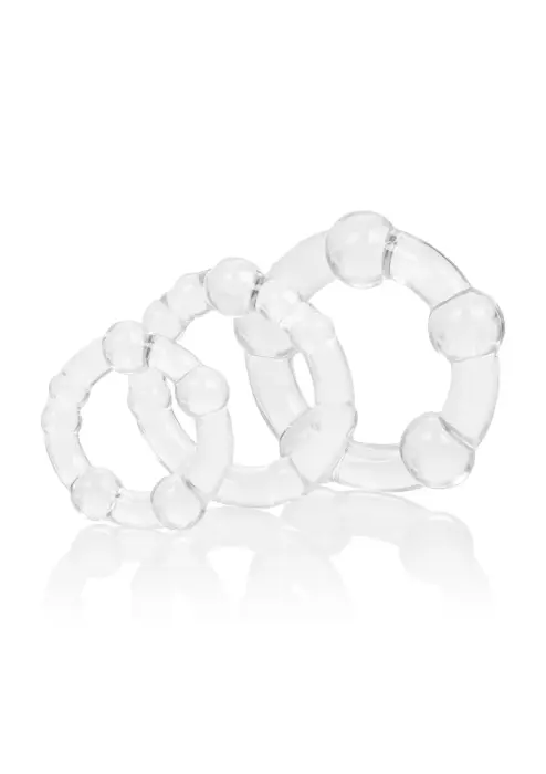 Island Rings 3 tk peenis võru komplekt – läbipaistev