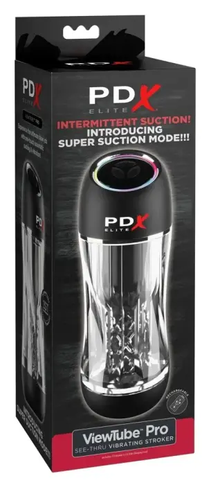 PDX Elite ViewTube Pro Automatic Suction & Vibration Device, Clear