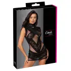 Cottelli Party – tinklinė mini suknelė su gėlių nėriniais ir stovima apykakle – juoda – M — Nuotrauka 1