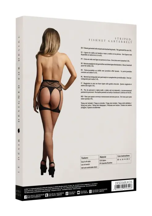 Svītrains tīkliņa zeķturis ar leg banding – viens izmērs Foto 4