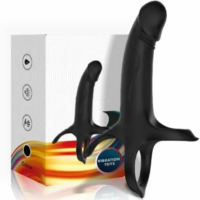 ARMONY Vibrating Silicone Ring & Intimate Machine – 13.8 cm (5.43″) – Black