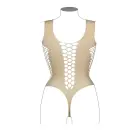 Bodijs ar dziļu V-izgriezumu un necaurspīdīgiem dekoriem – Queen Size Foto 7