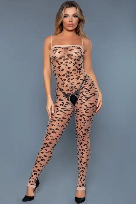 Сетчатое боди Luscious Leopard – One Size