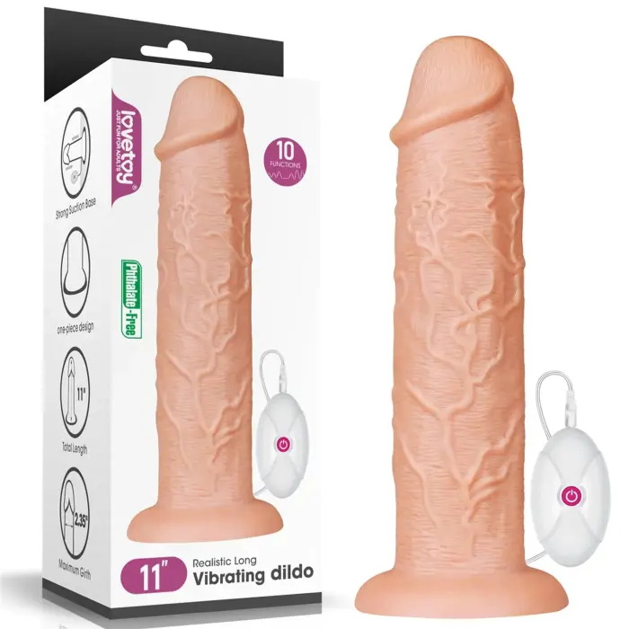 Realistic Long Vibrator – 28 cm (11″) – Skin