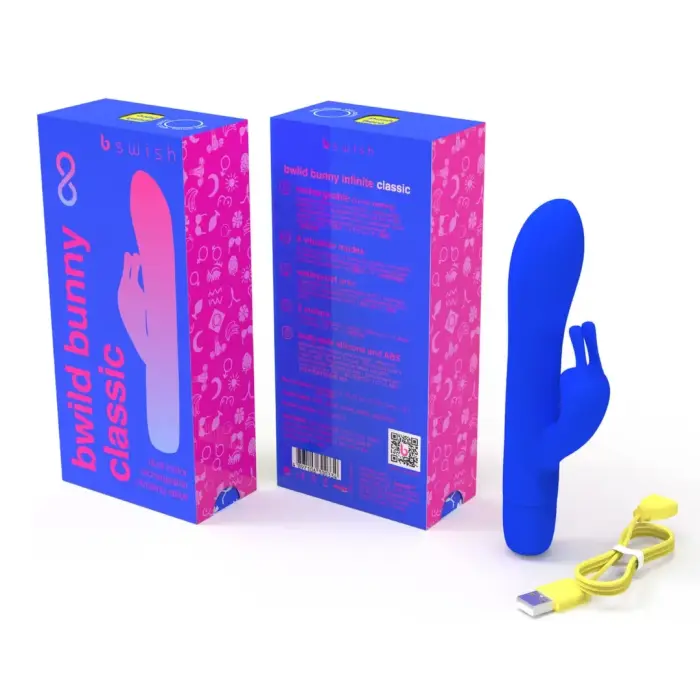 B Swish Bwild Classic Bunny Dual Motor truša vibrators – 15.24 cm (6″) – zils