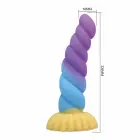 POWER MONSTERS Unicorn – fantaasialine silikoon-dildo – spiraalikujuline, kolmevärviline – 22 cm / Ø 5 cm — Foto 7