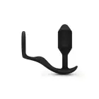 B-Vibe Snug & Tug – Erekcijas gredzens ar svaru un anālais spraudnis – Melns — Foto 6