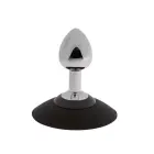 MALESATION Chrome Anal Plug with Suction Cup – S – Grey — Photo 2