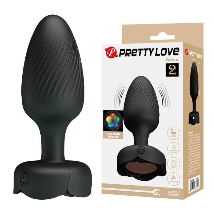 PRETTY LOVE Varian vibruojantis analinis kištukas – 15 cm – Spalvotas