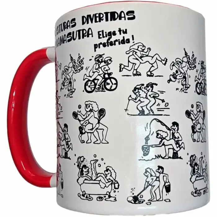 Diablo Picante Ceramic Mug 370 ml – white with red handle