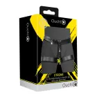 OUCH! Xtreme PU Leather Female Chastity Belt with Leg Restraint – Black — Photo 1