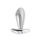 Steel Handle Buttplug with Clear Gem – 10 cm (3.9″) — Photo 2