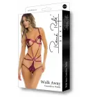 WALK AWAY Walk Away Crotchless Teddy – crotchless lace teddy with floral design – burgundy – M/L — Photo 1