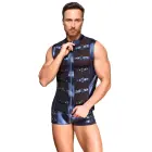 NEK Metallic Shirt with Studs and Mesh Inserts – Blue – M — Photo 4