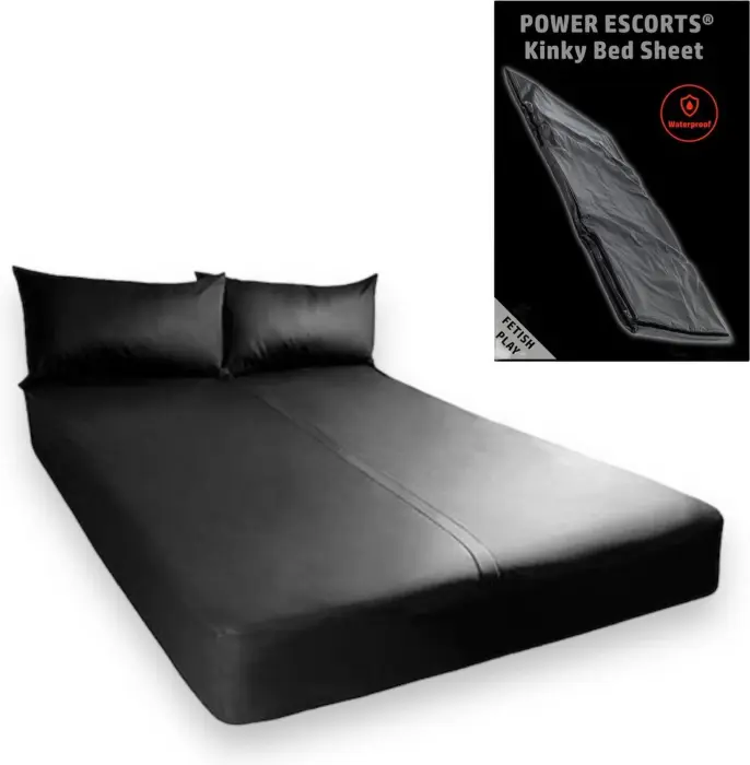 Power Escorts - BR190 - Kinky Bed Sheet Black - 160 x 227 CM Foto 3