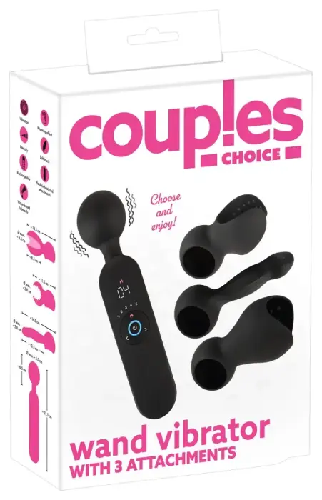 Couples Choice uzlādējams wand vibrators – 21.5 cm (8.5″) – melns