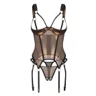 Obsessive Soranna Corset Set with Crotchless Thong – Bronze – S/M — Photo 5