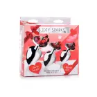 Red Gem-Shaped Anal Plug Set with Bells – 3-Piece Set — Photo 1