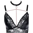 Cottelli CURVES Wireless Bra and Crotchless Suspender Briefs Set with Chains – Black – 4 XL — Photo 6