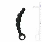 Анальная пробка Sinner Gear из силикона с бусинами и петлей для пальца – 13 см – Черный — Фото 5