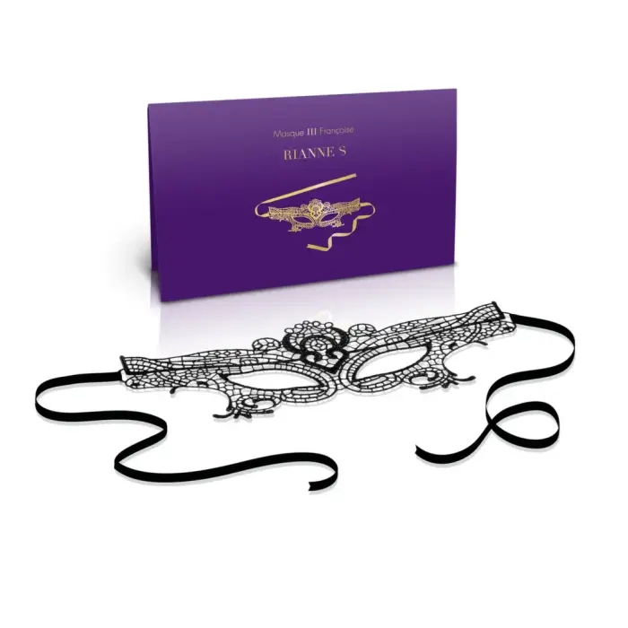 Rianne S Soiree Mask Francoise – eleganta venēciešu stila sejas maska – melna