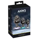 ANOS Metal Butt Plug Set Diamo – 7 - 10 cm – Clear Photo