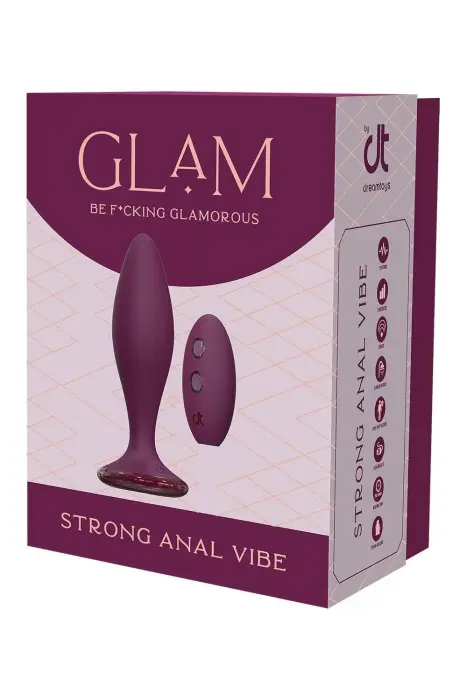 Glam Strong вибрирующий анальный плаг – 12.8 cm (5″) – Черный