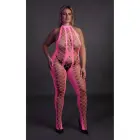 Сетчатое боди с бретелями на шее – неоновый розовый – Plus size — Фото 3
