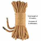 Rebellion Reign Natural Knot Bondage Rope – bondažo virvė – kanapės/poliesteris – ciberžolė – 10 m — Nuotrauka 2