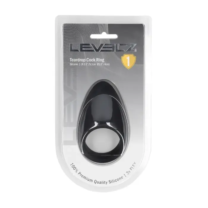 LEVELZ Teardrop silikono varpos žiedas – juodas