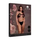 Keyhole Mesh Bra with Double Back Straps and Adjustable Sliders – Plus Size – Black — Photo 1