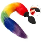 Fluffy Tail Rainbow dildo – 42 cm – Multicolored Photo
