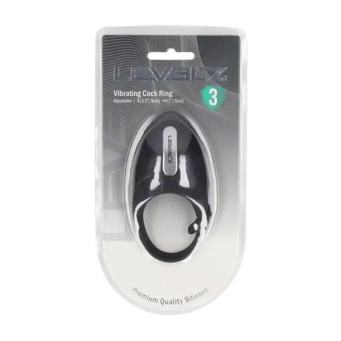 Adjustable Vibrating Silicone Cock Ring – Black