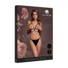 Open Cup Triangle Bra with Lace and Adjustable Sliders – Black – One Size — Photo 1