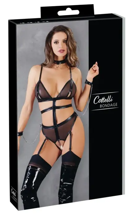 Cottelli Bondage Body Chains L – siksnu stila powernet bodijs ar ķēdēm