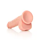 Sirge realistlik dildo munanditega ja iminapaga – 23 cm (9″) – nahavärv — Foto 4