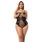 Сетчатое боди – Queen Size – чёрный — Фото 2