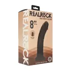 Dual-density silicone curved realistic dildo with suction cup – black – 20.5 cm (8") — Photo 1