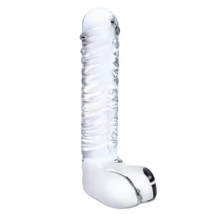 Glas стеклянный дилдо с рельефом – 20 см (8″) – прозрачный