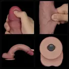 LoveToy Vibrating Sliding Skin Pro II – dviejų sluoksnių realistiškas silikoninis dildo su vibracija – 25,4 cm (10'') — Nuotrauka 9