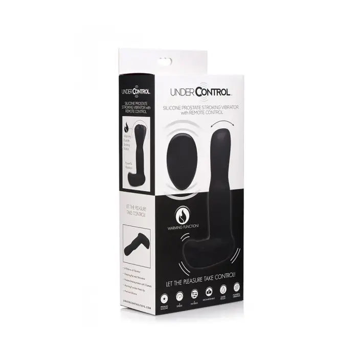 Silicone Prostate Stroking Vibrator with Remote Control – 15 cm (5.9″) – Black