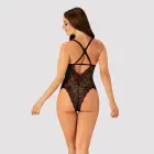 Obsessive Vanessme Lace Bodysuit – Black/Burgundy – L/XL — Photo 2