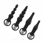 EasyToys Silicone Anal Plug Set with Vibrating Bullet – Black, 4 Sizes — Photo 3