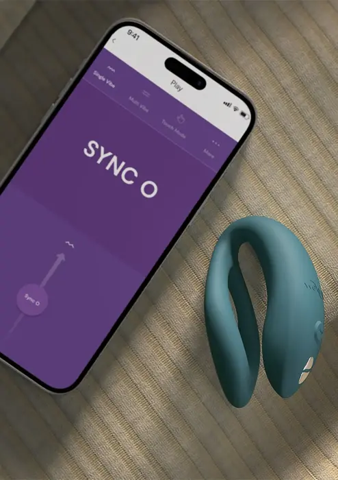 We-Vibe Sync O C-formas vibrators – zaļš Foto 16