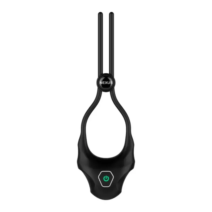 Nexus Forge Adjustable Vibrating Silicone Ring – Black – USB Rechargeable
