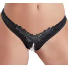 G-String with Pearls – Black – L — Photo 2