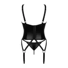Obsessive Armares korsetes komplekts ar stringiem – wet look – XL/2XL — Foto 4