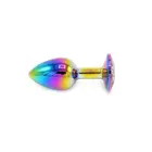 Varavīksnes krāsu anālais spraudnis ar dārgakmeni S – 7 cm (2.75″) — Foto 2