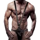 Fetish Submissive Attitude Men's Adjustable V-Shape Eco-Leather Harness — Photo 3